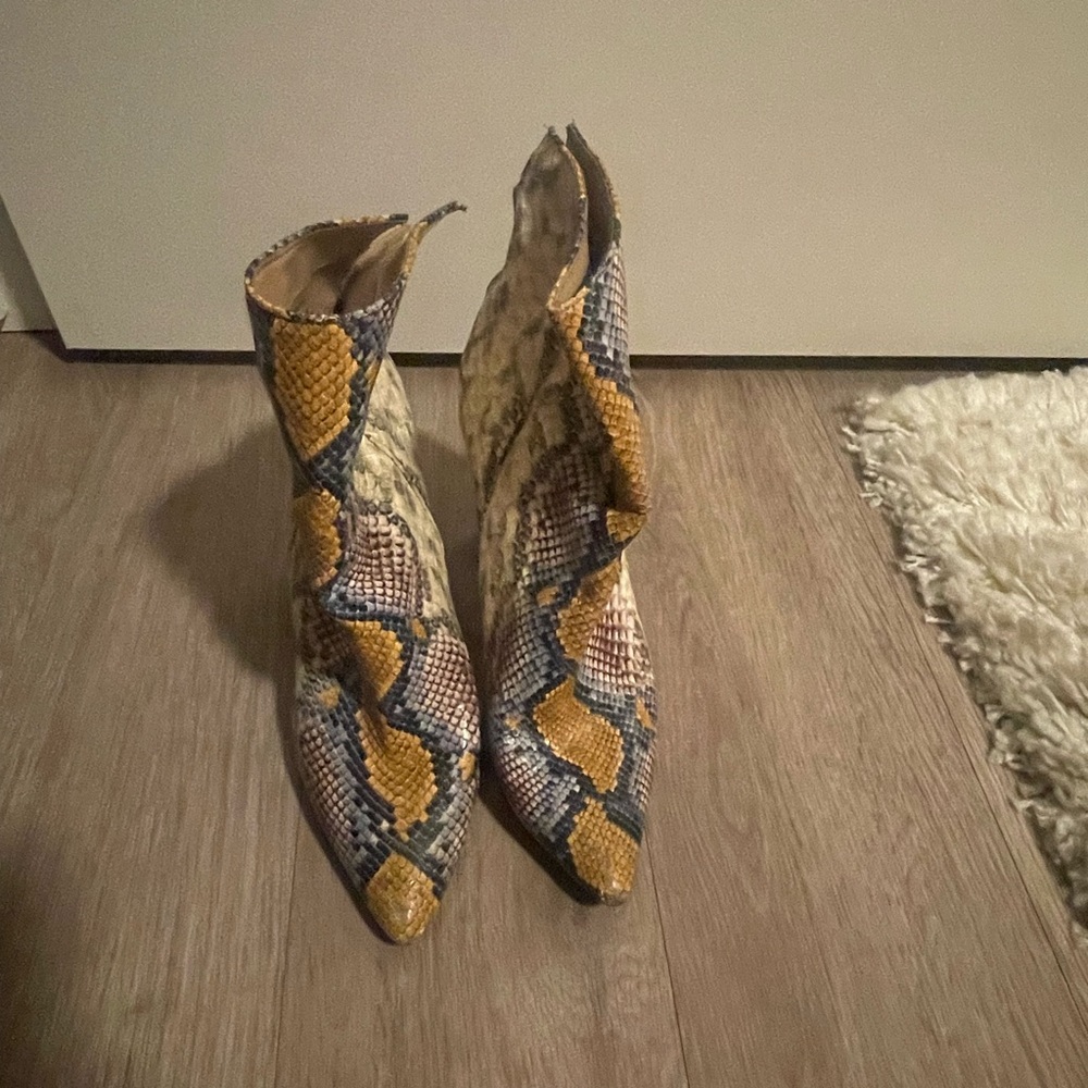 Steve Madden Multicolor Snakeskin Ankle Boots